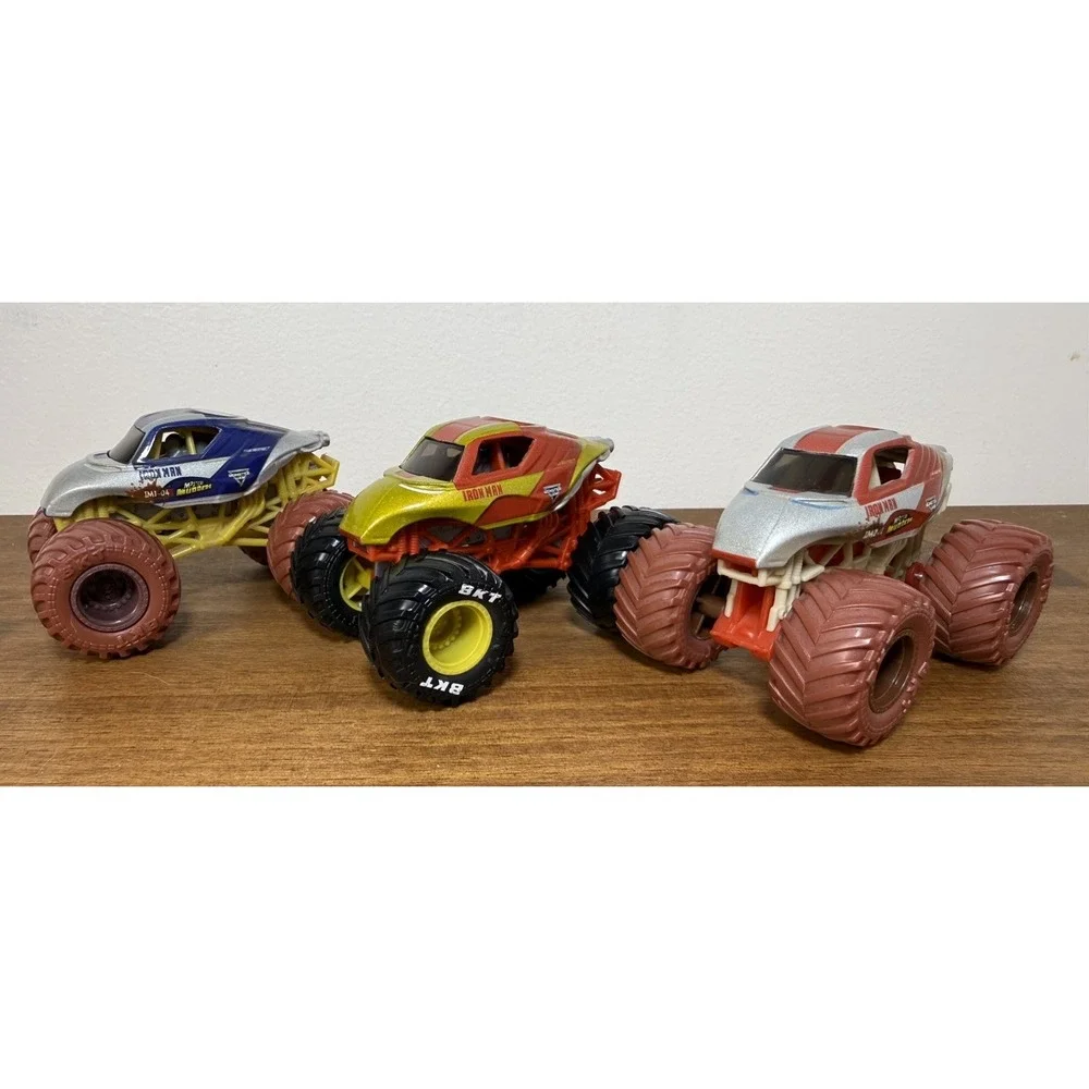 Monster Jam Marvel Superhero Lot Iron Man 1:64 Monster Trucks Mystery Mudders